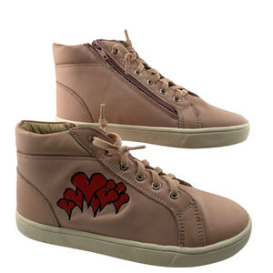 OLD SOLES GIRL'S 6021‎ Hearty High Top Powder Pink Kids/Girls Size 1 EU 32 New